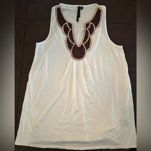 NWOT Bellatrix Beaded and Embroidered Racerback Tank Top - Sz S